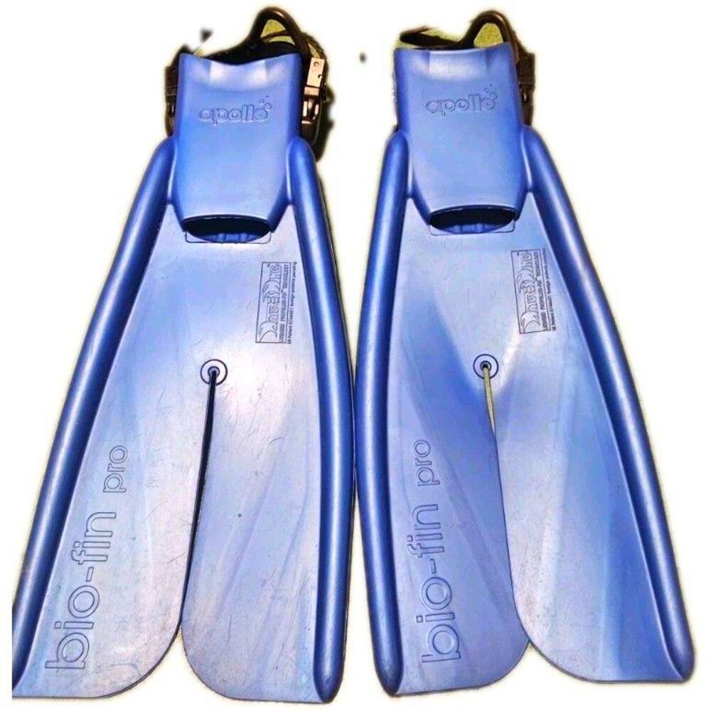Apollo Bio-Fin Pro Size S Blue Scuba Diving Fins Scallop Season Ready Mesh Bag